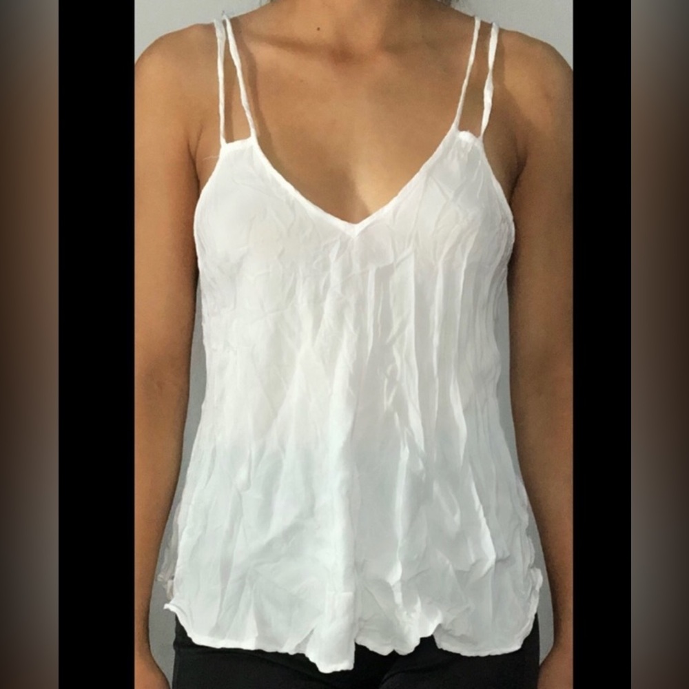 Brandy Melville White Flowy Tank